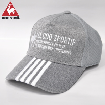 グレーに白が映えるキャップ!ルコックグレー帽子